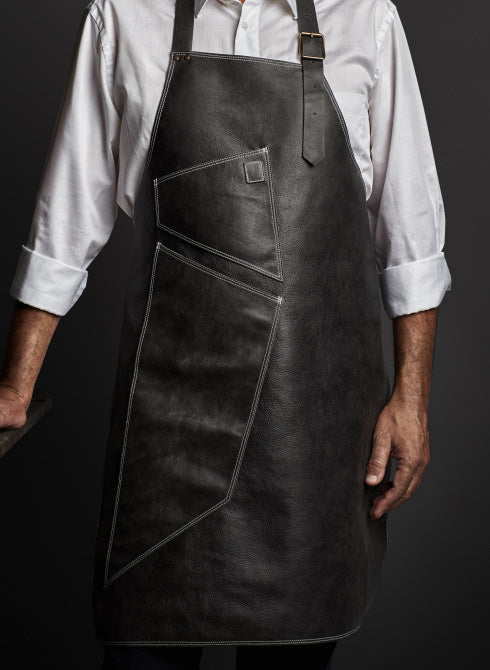 Protective Black Leather Apron