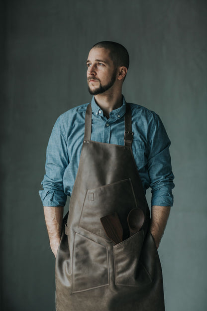 Protective Brown Leather Apron
